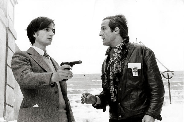 Léaud and Truffaut in La nuit americaine