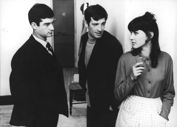 Jean-Claude Brialy with Jean-Paul Belmondo and Anna Karina in Une femme est une femme