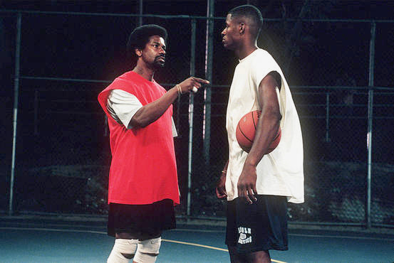 hegotgame Denzel Washington and Ray Allen as Jake and Jesus Shuttlesworth.
