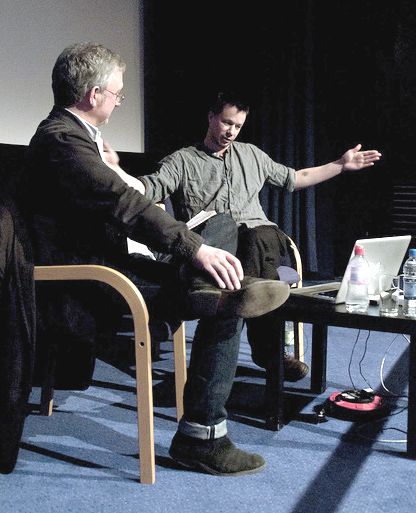 JH Engstrom in conversation with NMeM curator Greg Hobson (photo by Paul Thompson for NMeM)