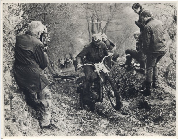 Shooting motorcycle trials. Image from the C. H. Wood collection at YFA.