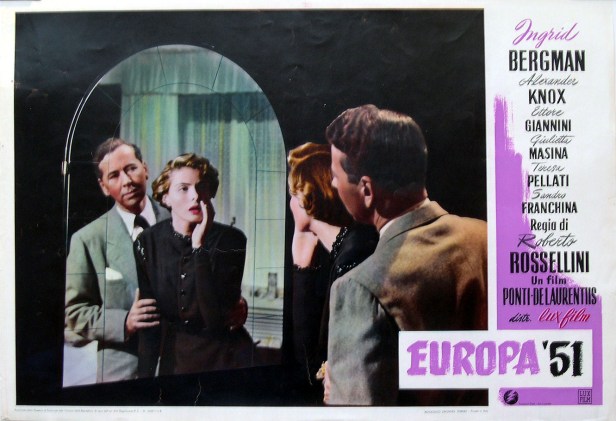 The Italian poster for the film emphasises the conventional melodrama device in which the woman looks into the mirror, creating two versions of herself.