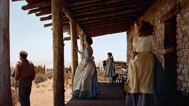 The classic tableau shot of the Edwards family at the beginning of The Searchers.