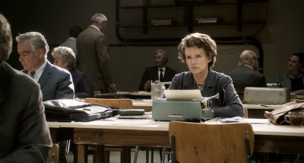 Barbara Sukowa as Hannah Arendt covering the Eichmann trial in Jerusalem.