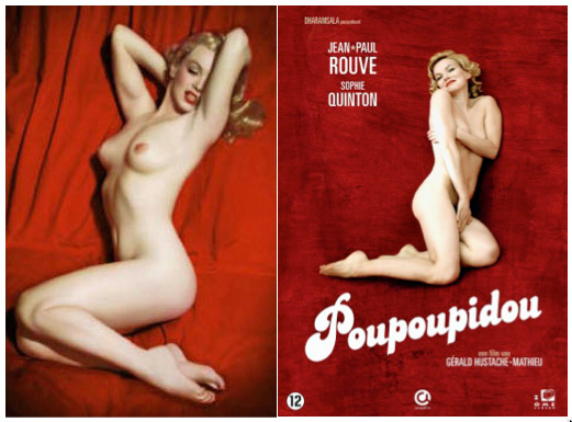 Marilyn Munroe, Playboy photograph 1953, and Poupoupidou DVD cover