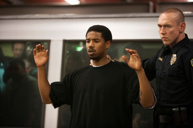This publicity photo released by The Weinstein Company shows Michael B. Jordan, left, and Kevin Durand, right, in a scene from the film, 