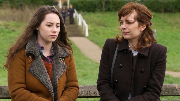 Laura Hawkins (Katherine Parkinson) having an intense moment with her eldest daughter Mattie (Lucy Carless) 
