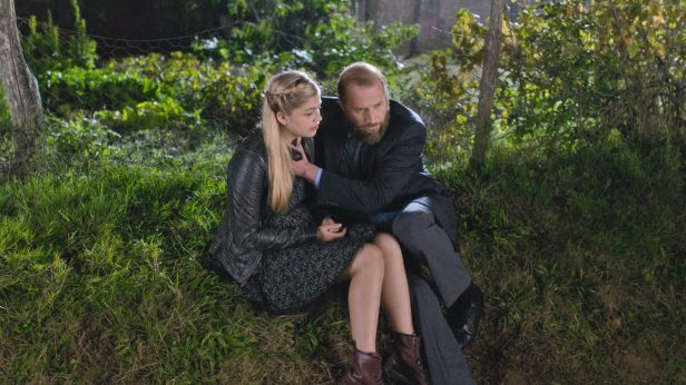 Paula (Louane Emera) and her father (Francois Damiens). He is trying to 'feel' what she is singing .