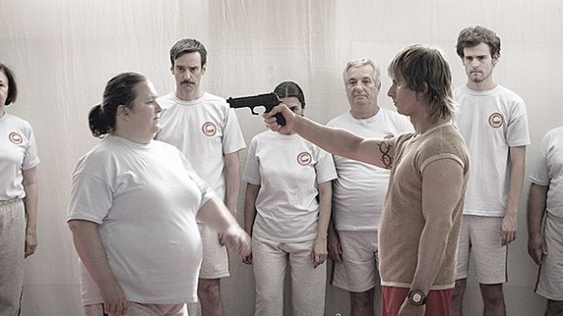 The recruits learn how to disarm a gunman