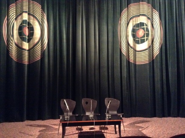 The attractive curtains, carpet and space for presentations in GFT Screen 2