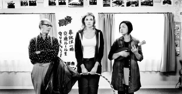 Marie is the gawky young woman, out of place as an entertainer in GREETINGS FROM FUKUSHIMA